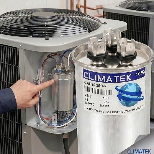 ClimaTek 25 + 10 MFD 370/440 Volt Run Capacitor CAP99-2514R | 25/10 VAC | - Image 4