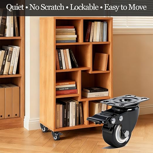 2" Inch Caster Wheels with Brake Heavy Duty Casters Set of 4 Total Capacity - Image 2