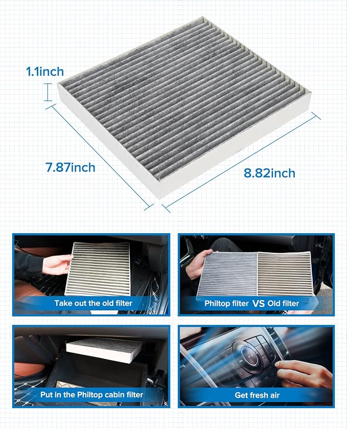 PHILTOP HEPA Cabin Air Filter w/Activated Carbon, Compatible - Image 7
