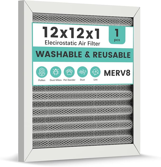 12x12x1 HVAC Furnace Air Filter, Reusable Washable Electrostatic Furnace Filter by KEYINGXUAN