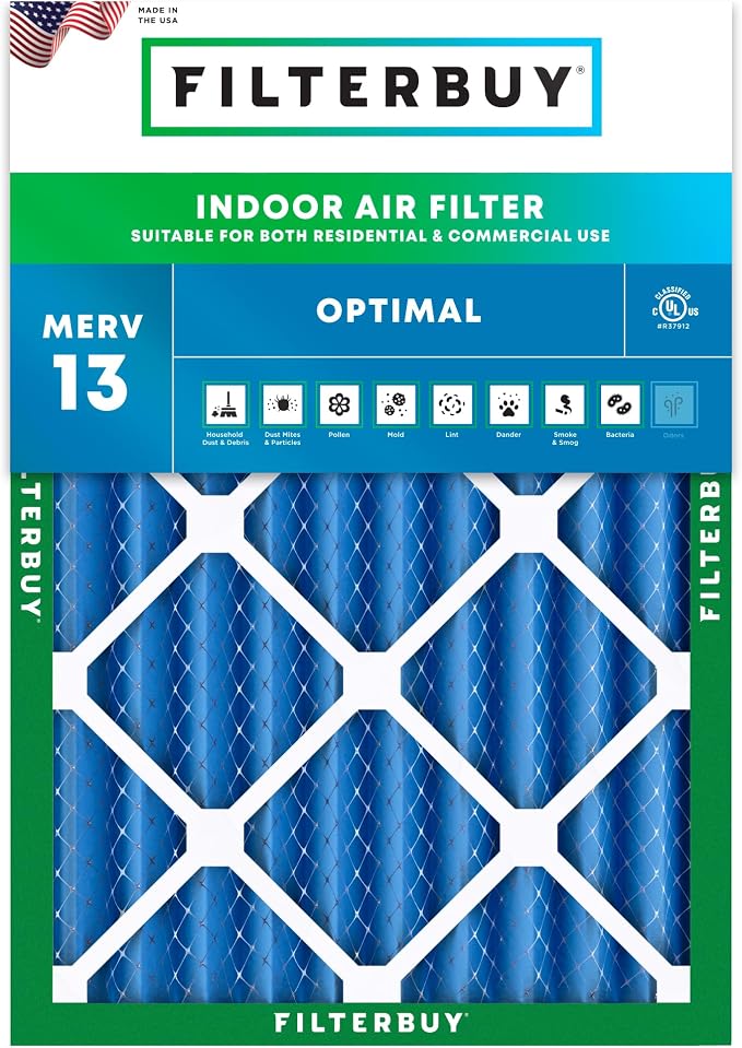 Filterbuy 18x24x4 Air Filter MERV 13 Optimal Smoke & Allergy Defense, by Filterbuy