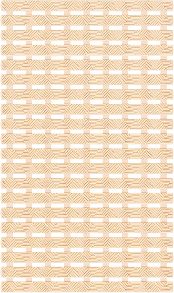 Bathtub Mat Non Slip - for Inside Bath Tub & Shower, Thick & Soft Textured Surface, Fast Drain, No Pooling Water for Better Hygiene, Bathroom Accessories, 27x16 Inch, Beige, Matace