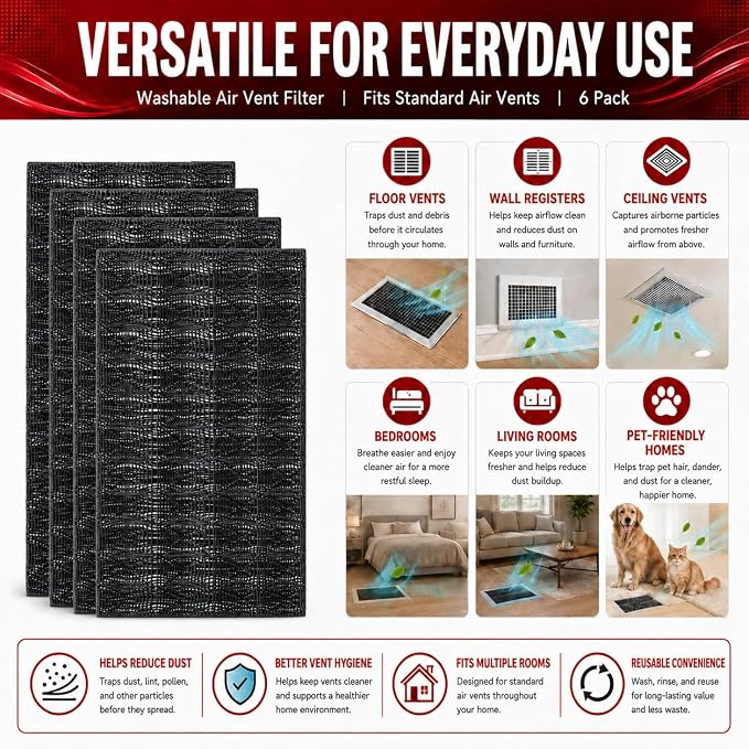 Originallife Ultra Floor Vent Register Filter, Eco-Friendly Washable lasts up - Image 7