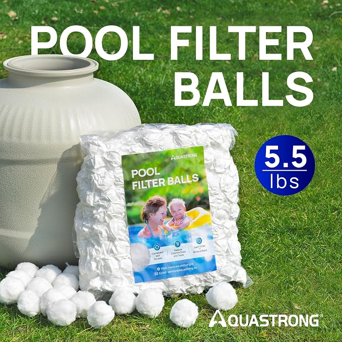 AQUASTRONG Pool Filter Balls for Sand Filters, 5.5 lbs Reusable Pool Sand - Image 2