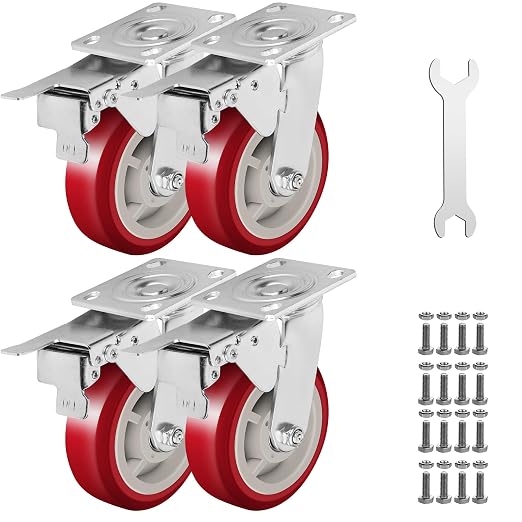 6 Inch Caster Wheels Heavy Duty Casters Set of 4 Lockable Cart Wheels - Image 8