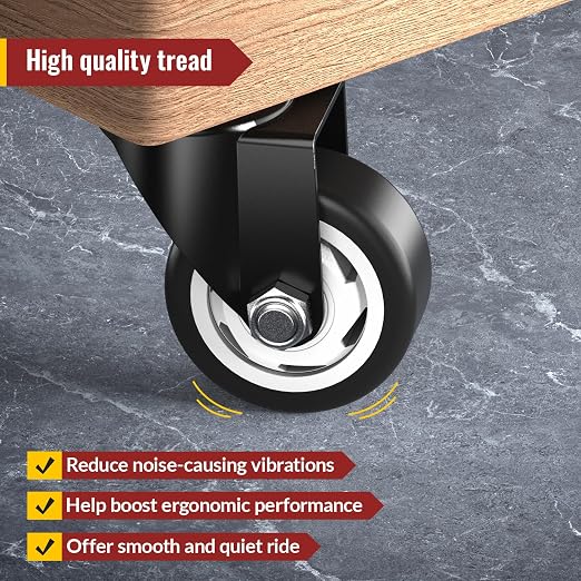 3 inch Swivel Caster Wheels, Heavy Duty Plate Casters - Image 5