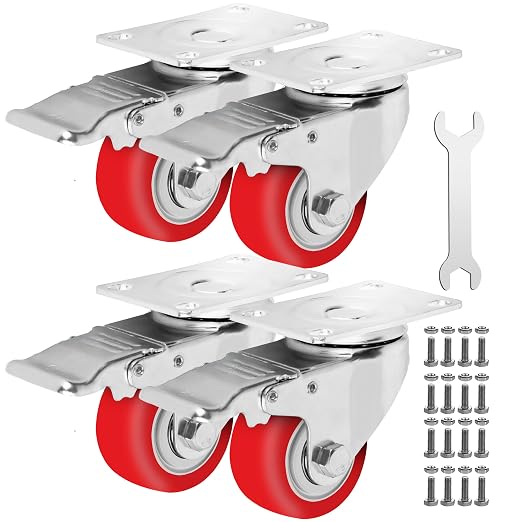 3 Inch Caster Wheels Heavy Duty Casters Set of 4 Lockable Cart Wheels - Image 8