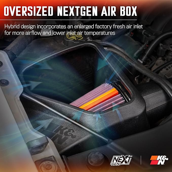 K&N NextGen Cold Air Intake System: High-Flow Cotton Filter: Compatible - Image 6