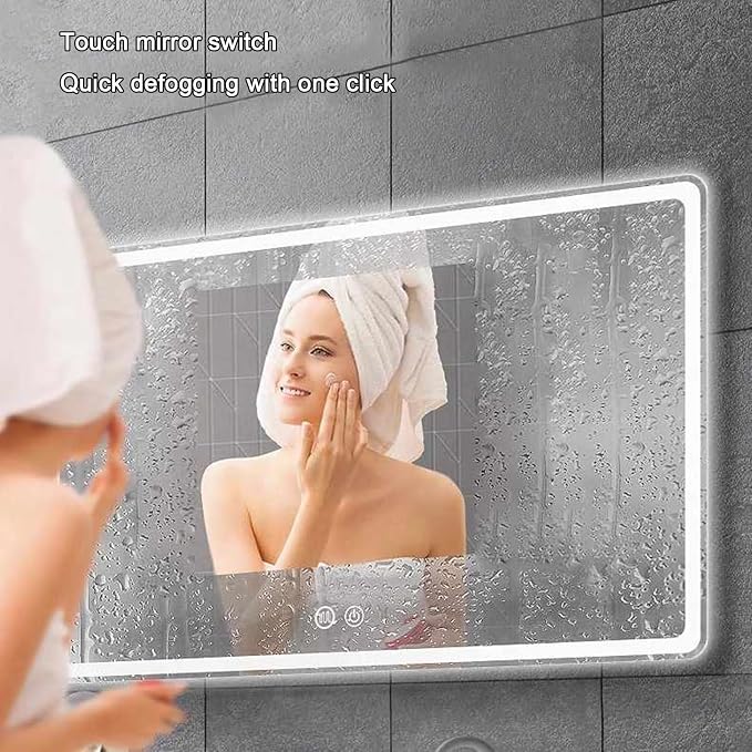 Smart Lighted Bathroom Mirror for Wall，Illuminated LED Bathroom Mirror，Lighted - Image 6