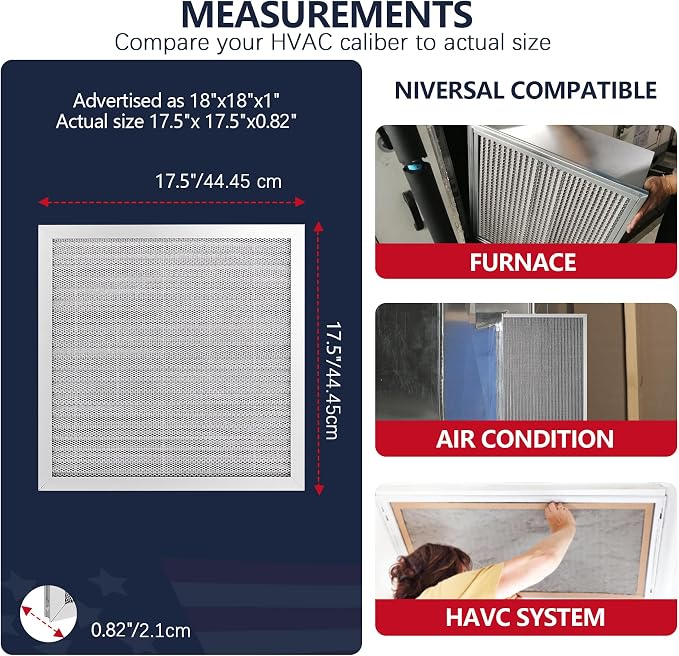 18x18x1 Air Filter, Washable & Reusable Aluminum AC/HVAC Furnace Electrostatic - Image 5