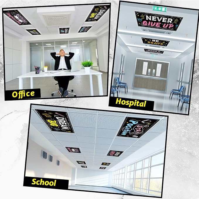 8Pcs Inspirational Fluorescent Light Covers - Image 5