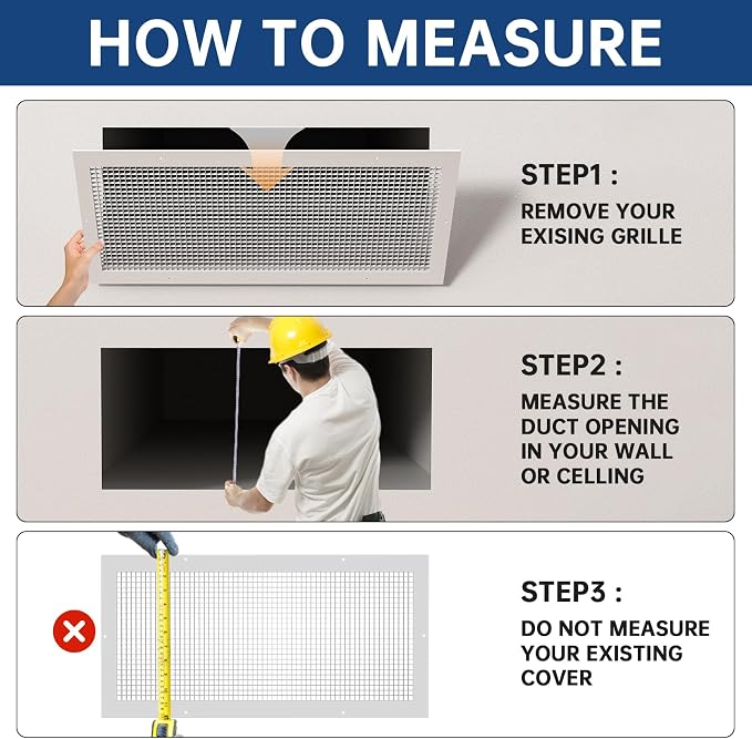 Return Air Grille Fits 20'' x 30'' Duct Opening, Aluminum Eggcrate Return - Image 4