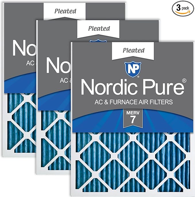 Nordic Pure 14x20x1 Pleated MERV 7 Air Filters 3 Pack by NordicPure