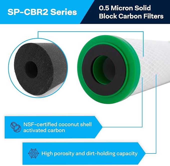 SpiroPure 10x2.5 0.5 Micron Carbon Water Filter CBR2-10 SMCB-2510 - Image 2