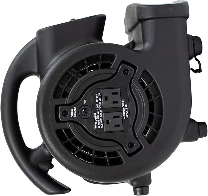 XPOWER P-80A Mini Mighty 138 W 600 CFM Centrifugal Air Mover, Carpet Dryer - Image 3