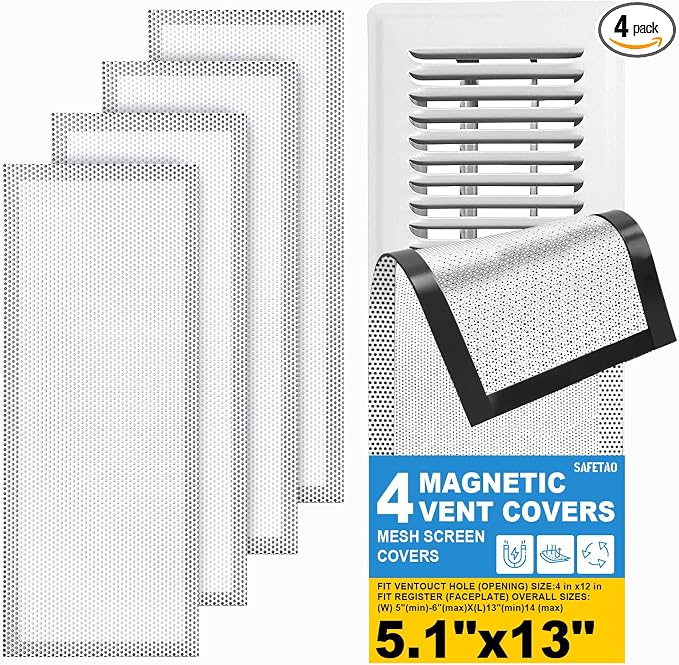Stronge Magnetic Vent Covers, 5.1x13 Inch Floor Vent Covers 4 Pack, by SAFETAO