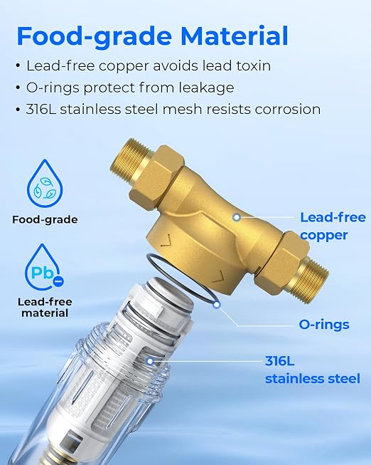 Waterdrop Spin Down Sediment Filter, Backwash Whole House Water Filter System - Image 9