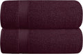 Elvana Home Cotton 2 Pack Oversized Bath Towel Set 28x55 inches, Large Bath Towels, Ultra Absorbant Compact Quickdry & Lightweight Towel, Ideal for Gym Travel Camp Pool - Burgundy Red