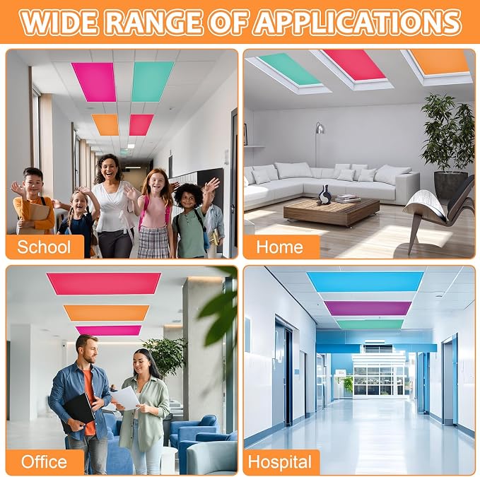 QOUBAI 6PCS Fluorescent Light Covers, 4x2 Feet Magnetic Light Cover Fluorescent - Image 6