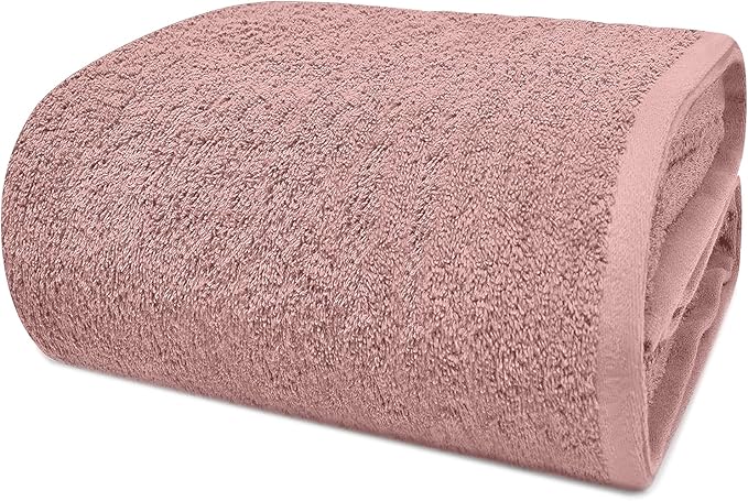 DAN RIVER Pack of 1 Bath Sheet 40x80 Inches, Oversized Towels for Adults, Quick Dry Plush Bath Towels - Dusty Rose