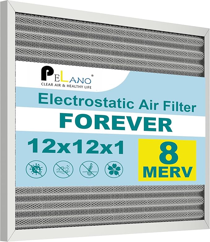 12x12x1 Reusable Air Filter, Electrostatic HVAC Air Filter, Lasts a Lifetime by Pelano