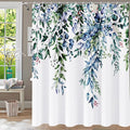 Shower Curtain,Blue Eucalyptus Shower Curtains for Bathroom,Watercolor Green Leaf Shower Curtain Sets Waterproof Plant Shower Curtain Blue Fabric Cloth Bathroom Curtains Green72x72 inch with Hooks