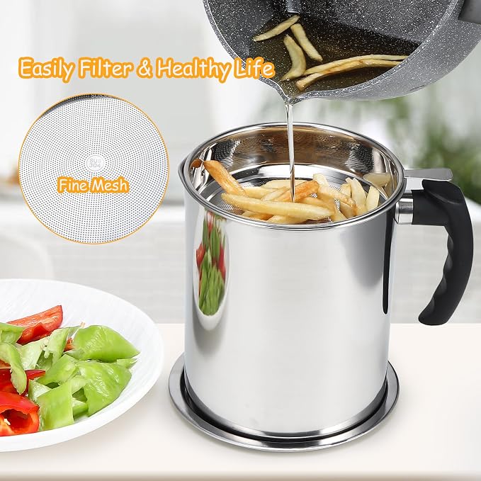 Kaemi 2.2L / 74OZ Bacon Grease Container - Image 4