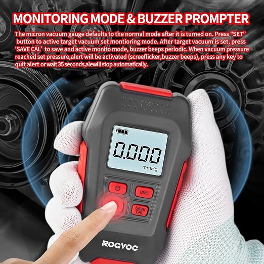 Digital Vacuum Gauge, HVAC Micron Vacuum Gauge Tester - Image 5