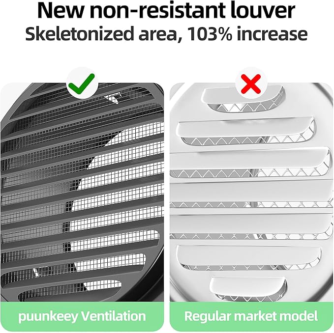 4" in Heavy Duty Thickened 304 Stainless Steel Air Vent Cover Louvered Grille - Image 3