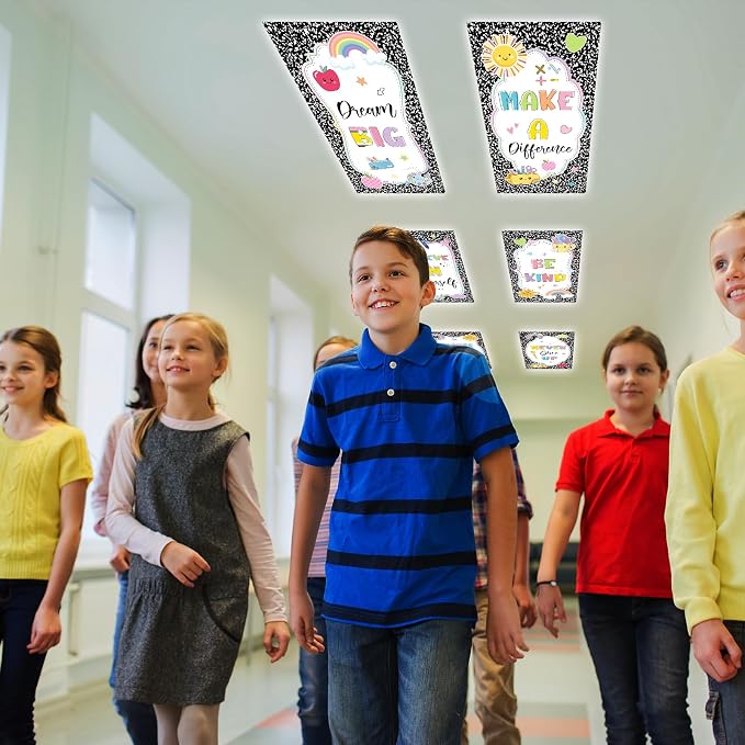8Pcs Classroom Light Covers for Fluorescent Lights, Composition Inspirational - Image 6