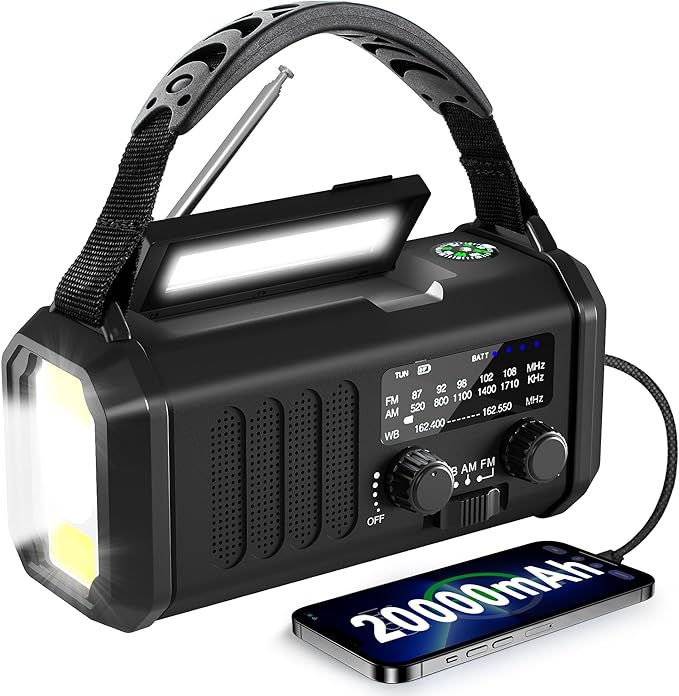 Gifts for Men Husband Dad Valentines Day, Emergency Hand Crank NOAA Weather by Leaton