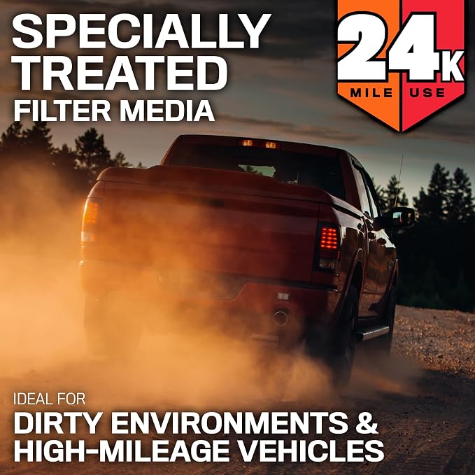 K&N Engine Air Filter: Extended Life 24, 000 Mile Replacement Air Filter: - Image 8