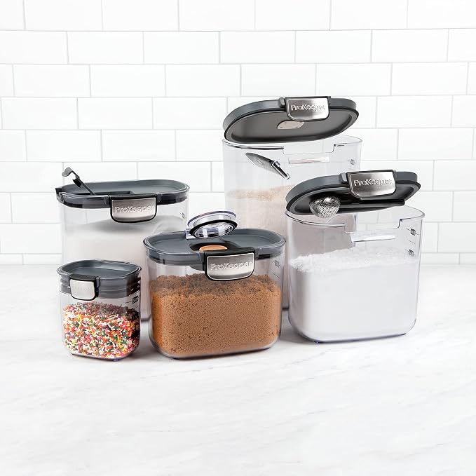 ProKeeper+ Airtight Food Storage Container Set – Clear Plastic Flour and Sugar - Image 6