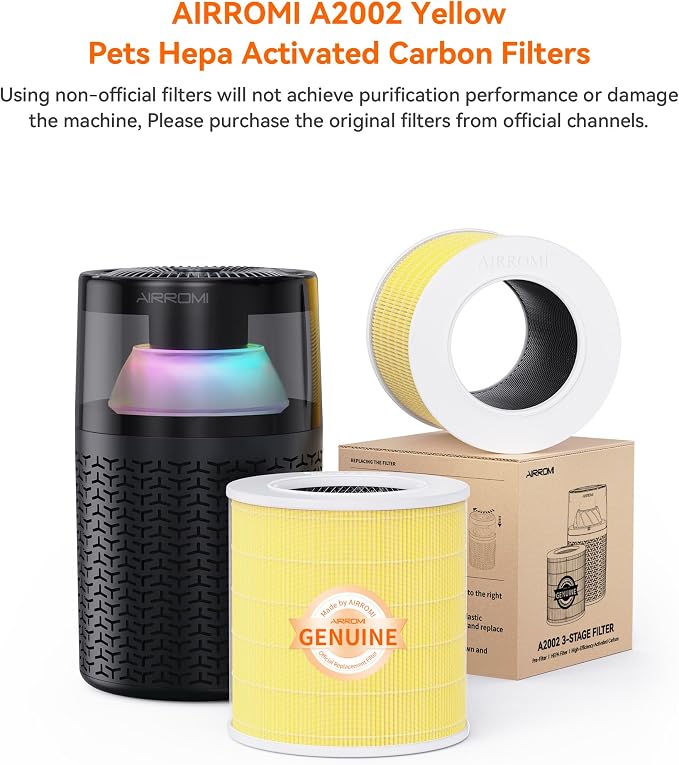 AIRROMI A2002 HEPA Air Purifier Replacement Filter, 3-In-1 Original Filter - Image 2