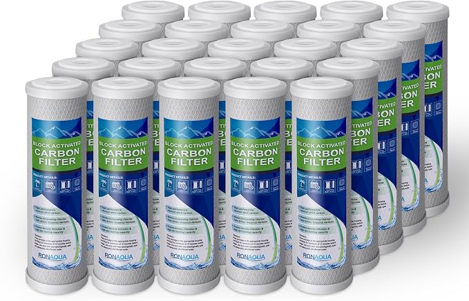 Block Activated Carbon Coconut Shell Water Filter Cartridge 5 Micron by Ronaqua