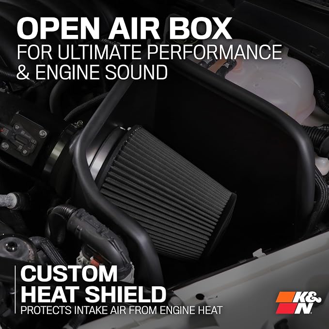 K&N Cold Air Intake System: Dry-Flow Air Filter, Increase Performance & Towing: - Image 7