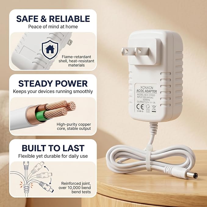 12V 1A Power Cord Compatible - Image 4