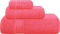 Belizzi Home Ultra Soft 3 Pack Cotton Towel Set, Contains a Bath Towel 28x55 inch, a Hand Towel 16x24 inch & a Wash Coth 12x12 inch, Ideal Everyday use, Compact & Lightweight - Coral Orange