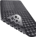 Yimobra Non Slip Bath Mat, Super Strong Suction Cups,34.5"x15.5"Long Tub Mat with Drain Holes, Machine Washable Fast Draining Shower Mats, Bathroom Essentials,Black