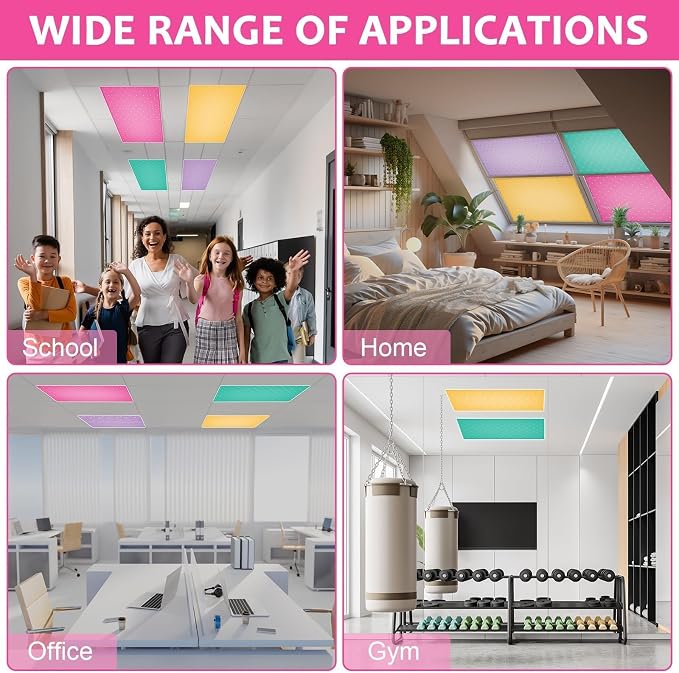 QOUBAI 4PCS Fluorescent Light Covers, 4x2 Feet Magnetic Light Cover Fluorescent - Image 7