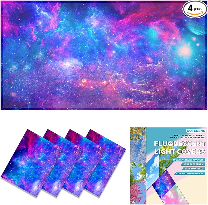 4 Pcs Fluorescent Light Covers, 2x4 Feet Magnetic Light Covers by Unknown