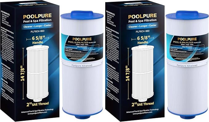 POOLPURE PLF6CH-960 Spa Filter Replaces PJW60TL-F2S, Jacuzzi Filters J-300 by POOLPURE