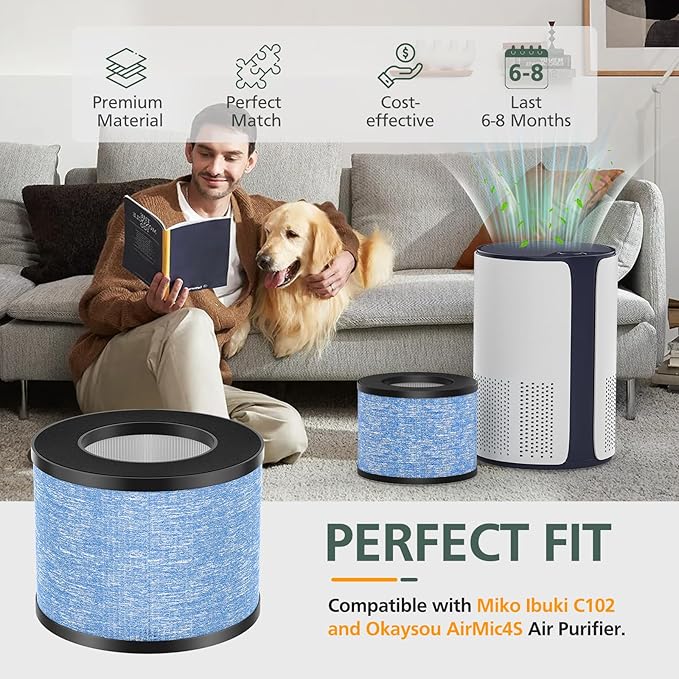 2 Pack C102 HEPA Air Filter MA-01CW Replacement Filter Compatible - Image 2