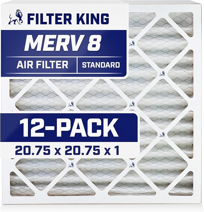 Filter King Air Filters 20.75x20.75x1 | 12-PACK | MERV 8 HVAC Pleated AC by FilterKing