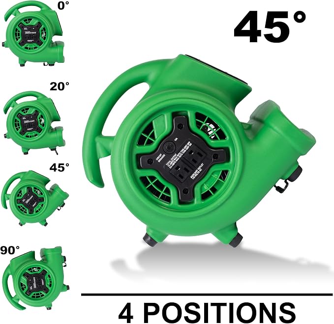 XPOWER P-230AT Mini Mighty 1/4 HP 925 CFM Centrifugal Air Mover, Carpet Dryer - Image 6