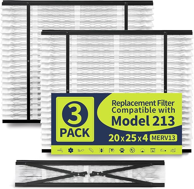IYOUYA 3 Pack 213 Replacement Filter Compatible by WholeHouseFurnaceFilter