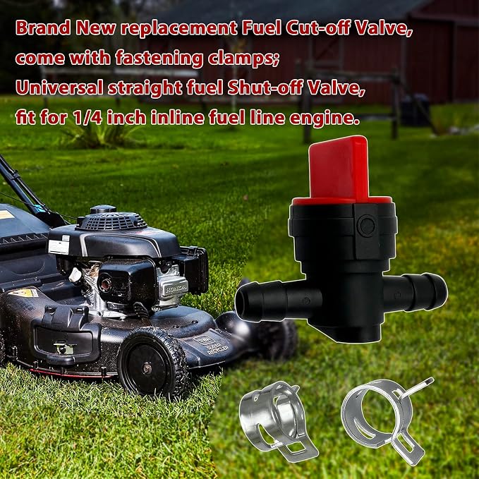 1/4" Inline Fuel Cut Off Valve Straight Gas Valve and Fuel Filter - Image 6