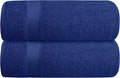 Belizzi Home Cotton 2 Pack Oversized Bath Towel Set 28x55 inches, Large Bath Towels, Ultra Absorbant Compact Quickdry & Lightweight Towel, Ideal for Gym Travel Camp Pool - Navy Blue