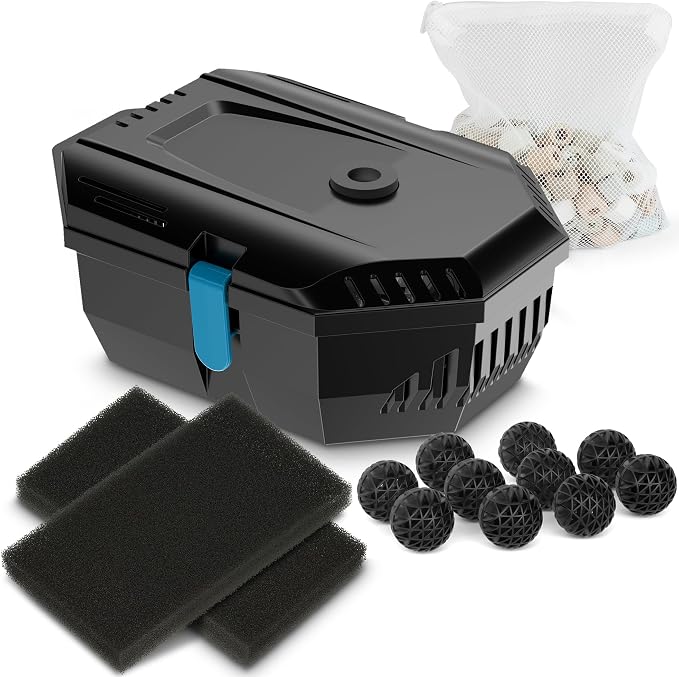 NFESOLAR Small Pond Filter for Outdoor Ponds Fish Tank 50-600 Gallon, Filter by NFESOLAR