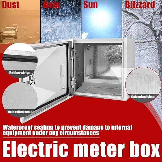 Electrical Box 20 x 12 x 10 Inch Indoor Outdoor Electrical Enclosure Box Steel - Image 4